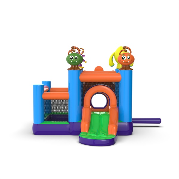 Piccolo castello gonfiabile con vasca asciutta con palline per bambini - mostriciattoli