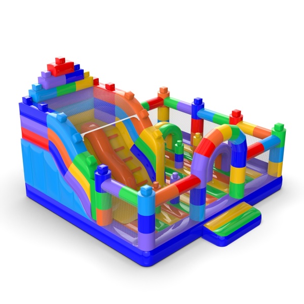 Parco giochi gonfiabile 6x6 a tema blocchi colorati