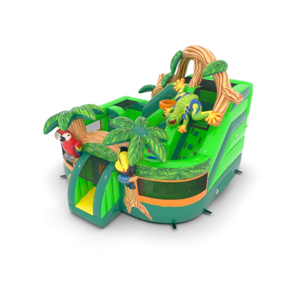 Parco giochi gonfiabile ranocchietta a tema giungla