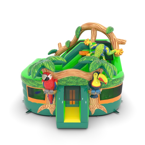 Parco giochi gonfiabile ranocchietta a tema giungla