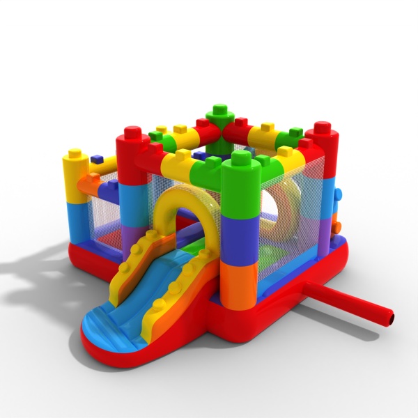 Piccolo castello gonfiabile con vasca asciutta con palline per bambini - Mattoncini colorati