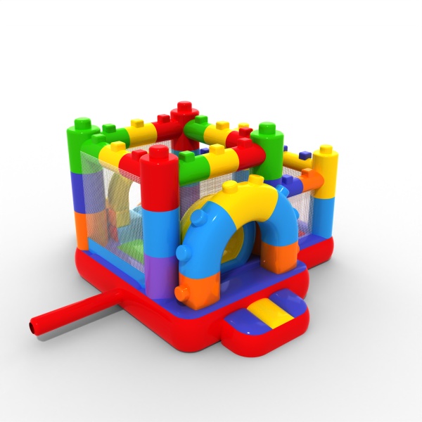 Piccolo castello gonfiabile con vasca asciutta con palline per bambini - Mattoncini colorati