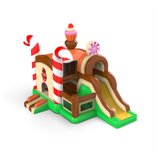 Castello gonfiabile combo con tema caramelle