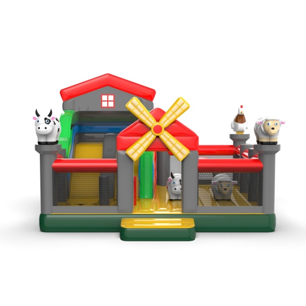 Parco giochi gonfiabile 6x6 a tema fattoria