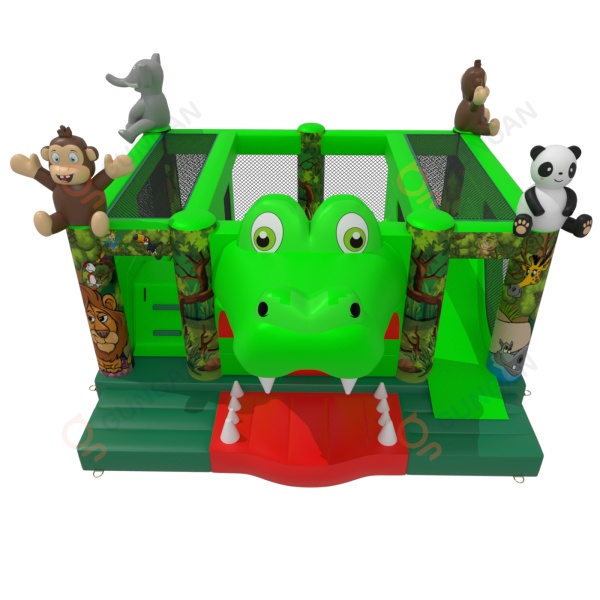 Parco giochi gonfiabile coccodrillo a tema giungla