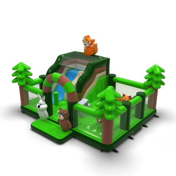 Parco giochi gonfiabile 8x6 a tema foresta
