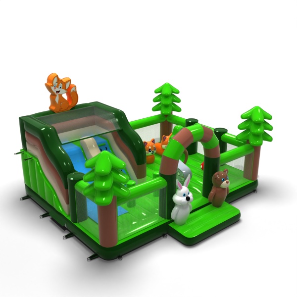 Parco giochi gonfiabile 8x6 a tema foresta