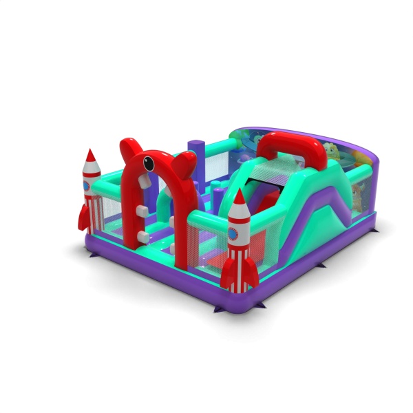 Parco giochi gonfiabile 6x5 - tema spaziale combo