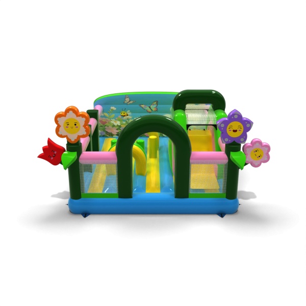 Parco giochi gonfiabile 6x5 a tema primaverile
