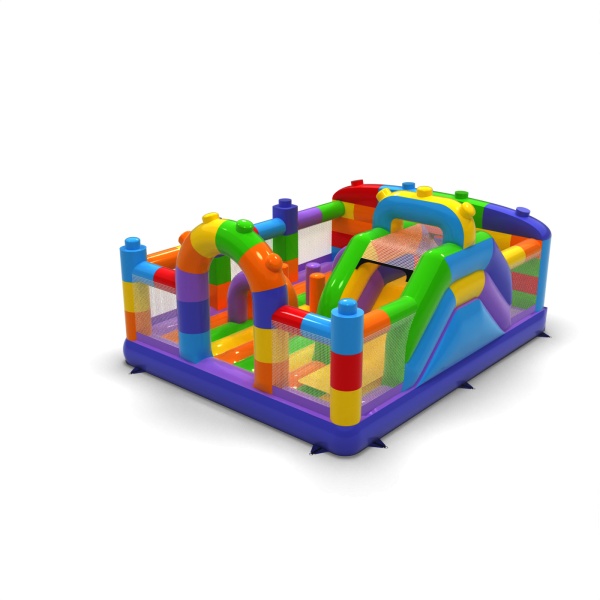 Parco giochi gonfiabile 6x5 a tema blocchi colorati
