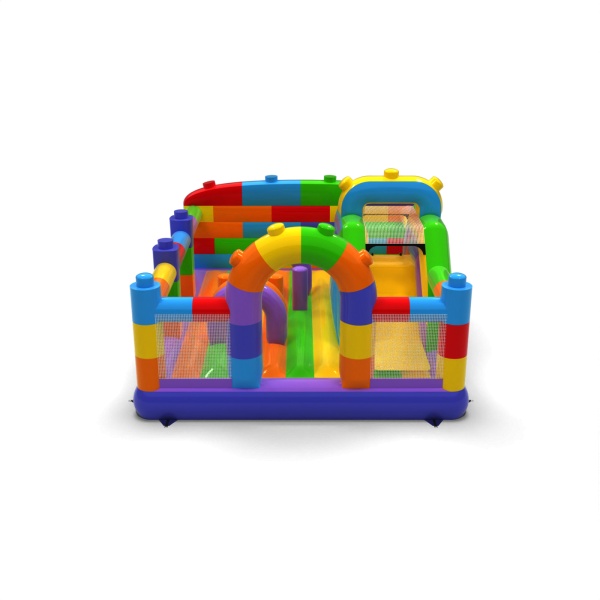 Parco giochi gonfiabile 6x5 a tema blocchi colorati