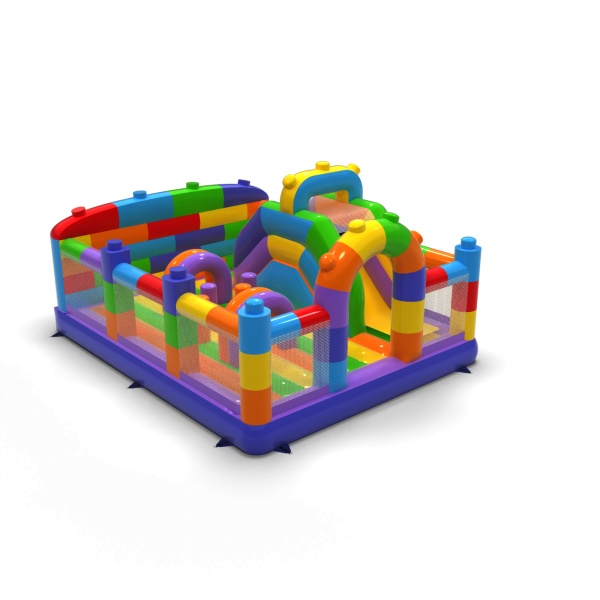 Parco giochi gonfiabile 6x5 a tema blocchi colorati