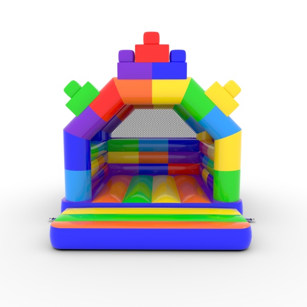 Castello gonfiabile 4,5x3,6 a tema blocchi colorati