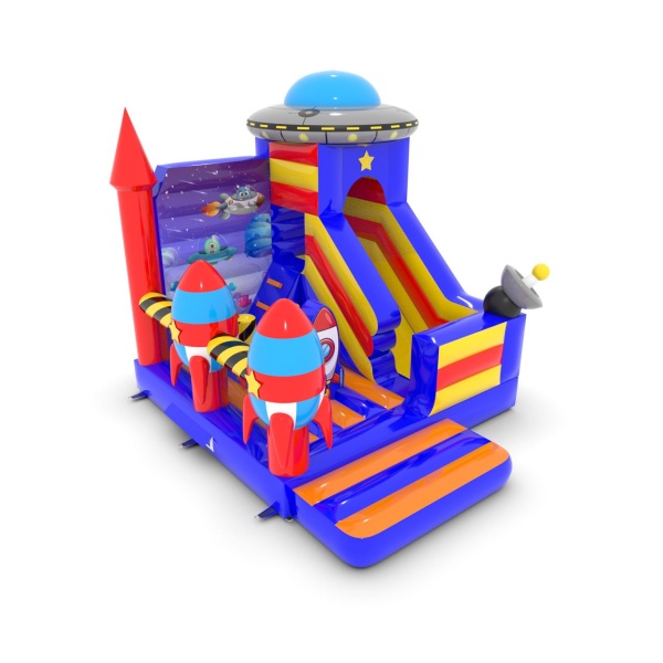 Castello con scivolo 5x4 m a tema spazio