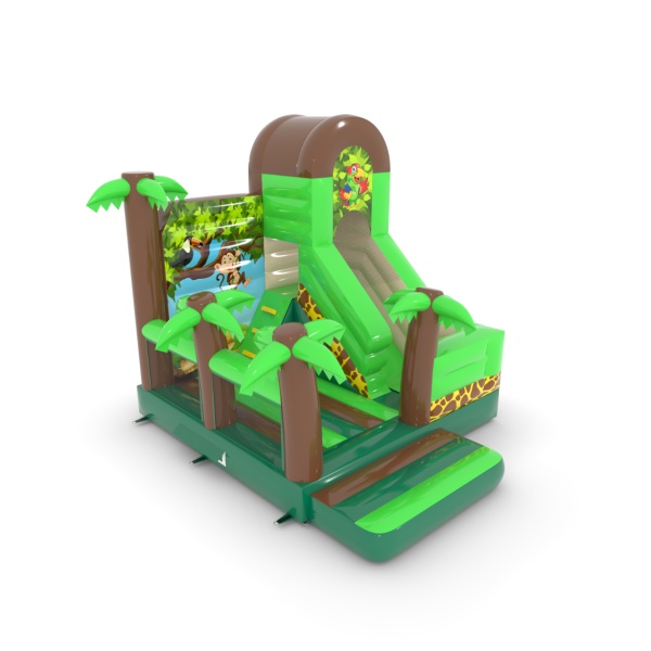 Gonfiabile con scivolo combo - giungla
