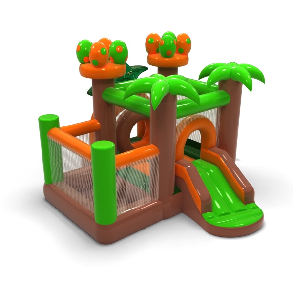 Piccolo castello gonfiabile con vasca asciutta con palline per bambini - Dino