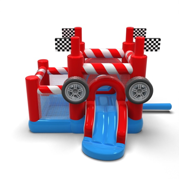Piccolo castello gonfiabile con vasca asciutta con palline per bambini - auto