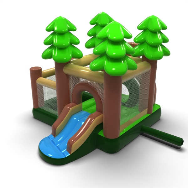 Piccolo castello gonfiabile con vasca asciutta con palline per bambini - del bosco
