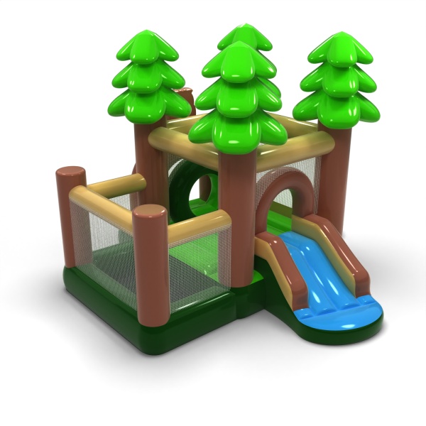 Piccolo castello gonfiabile con vasca asciutta con palline per bambini - del bosco