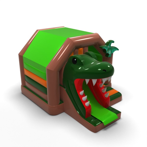 Fauci di dinosauro - gonfiabile con scivolo
