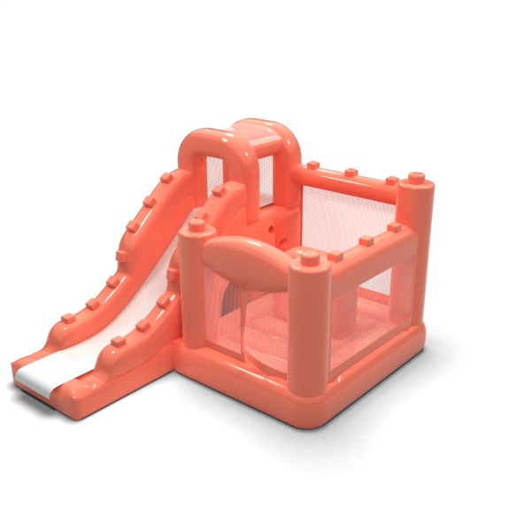Piccolo castello gonfiabile con scivolo per bambini - rosa antico