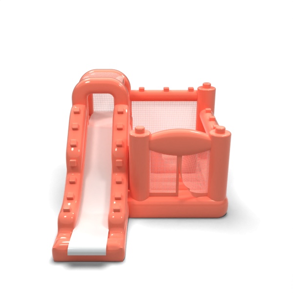 Piccolo castello gonfiabile con scivolo per bambini - rosa antico