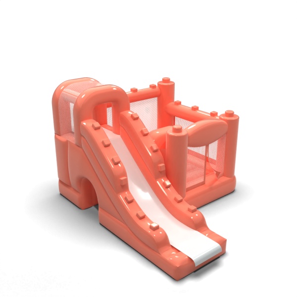 Piccolo castello gonfiabile con scivolo per bambini - rosa antico