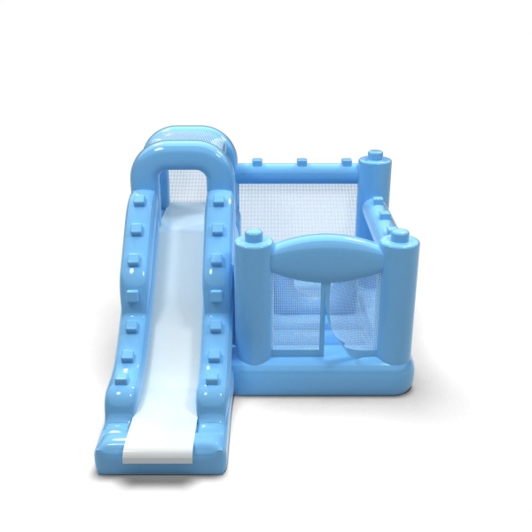 Piccolo castello gonfiabile con scivolo per bambini - azzurro pastello