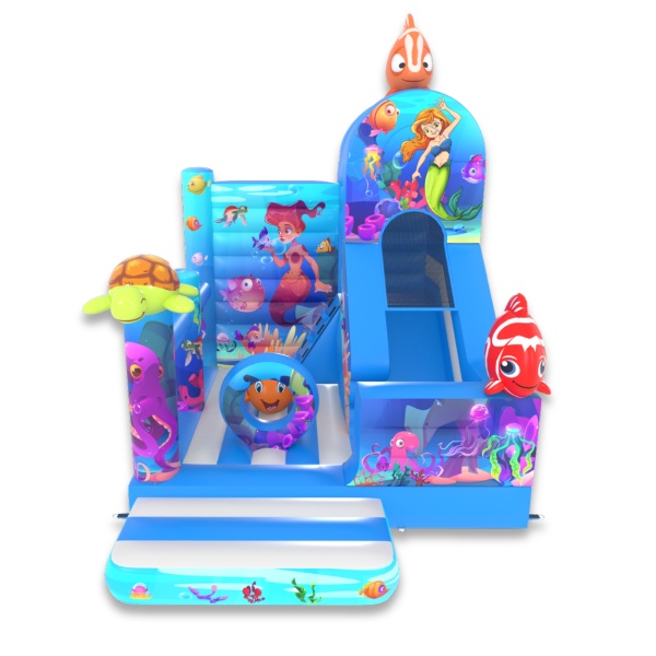 Gonfiabile con scivolo combo a tema marino