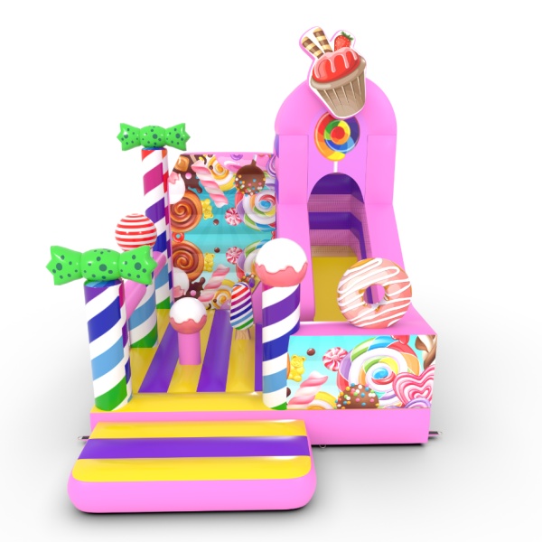 Gonfiabile con scivolo combo con stampa - Caramelle