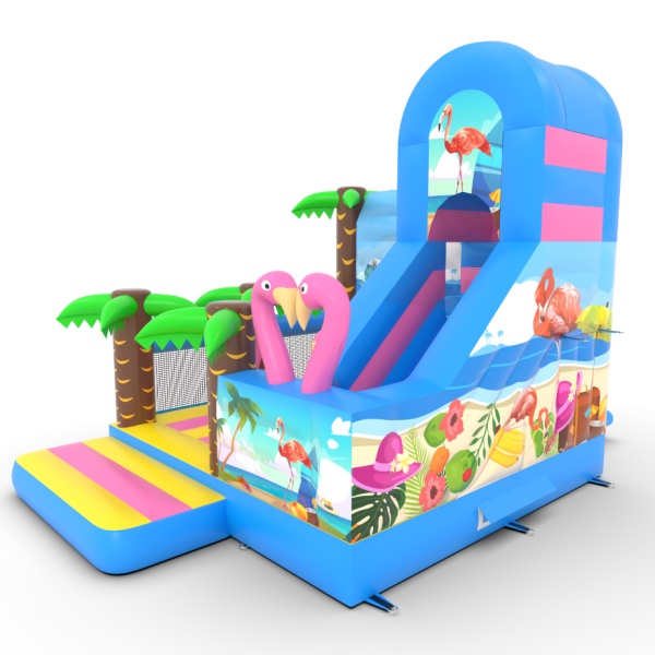 Gonfiabile con scivolo combo con stampa hawaiana