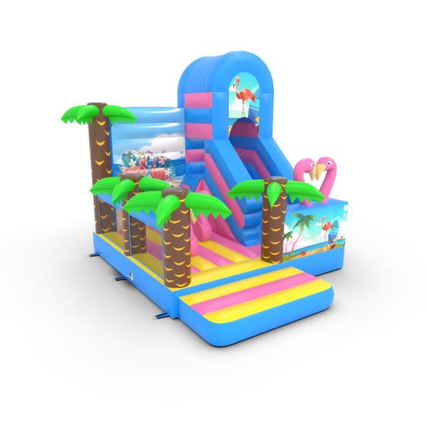 Gonfiabile con scivolo combo con stampa hawaiana