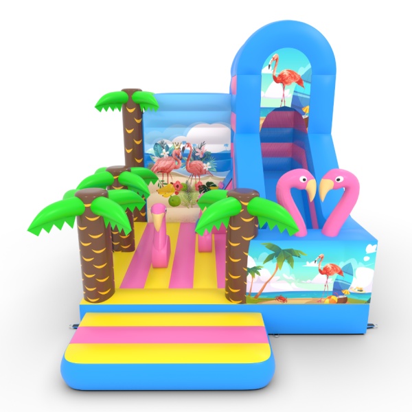 Gonfiabile con scivolo combo con stampa hawaiana