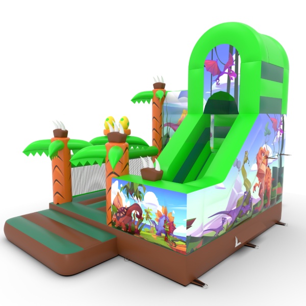 Gonfiabile con scivolo combo con stampa Dino