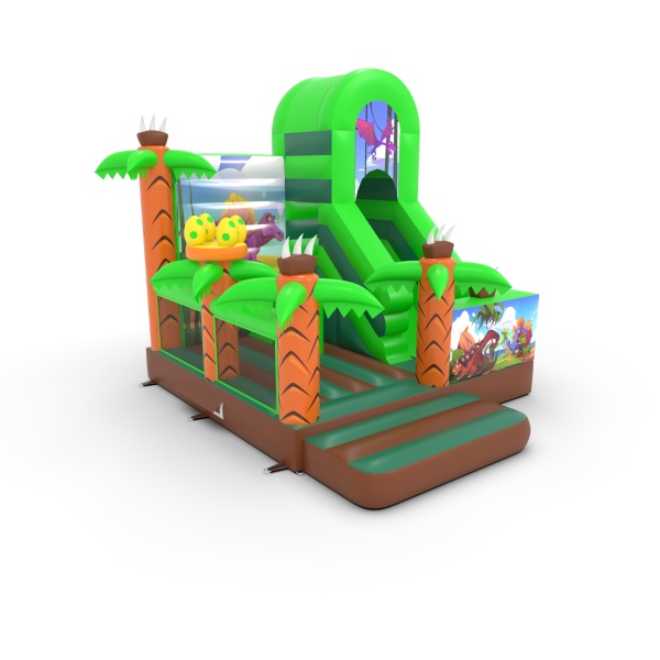 Gonfiabile con scivolo combo con stampa Dino