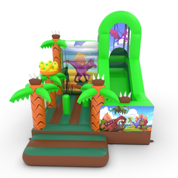 Gonfiabile con scivolo combo con stampa Dino