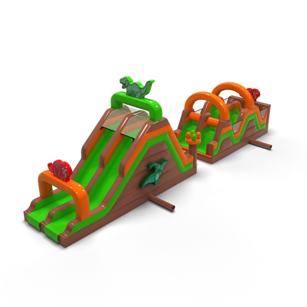 Percorso a ostacoli gonfiabile Dino - 15 m