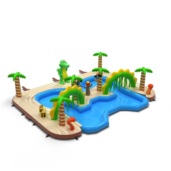 Isola acquatica gonfiabile a tema hawaiano