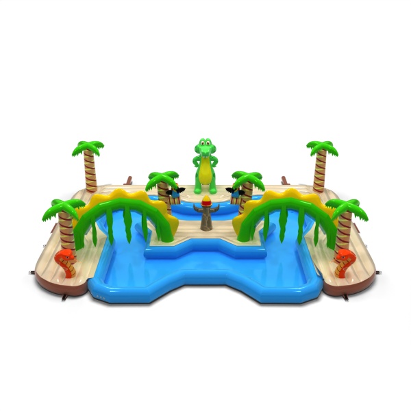 Isola acquatica gonfiabile a tema hawaiano