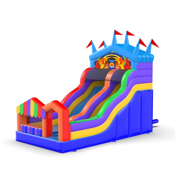 Scivolo gonfiabile con tema luna park