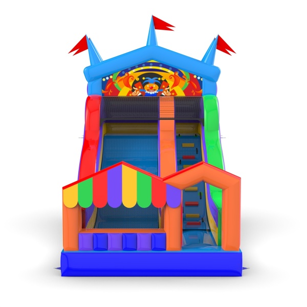 Scivolo gonfiabile con tema luna park