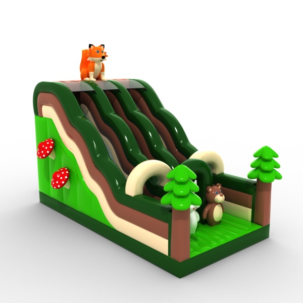 Scivolo aperto doppio con tema foresta