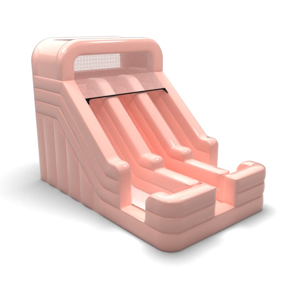 Scivolo gonfiabile doppio mini - rosa pastello