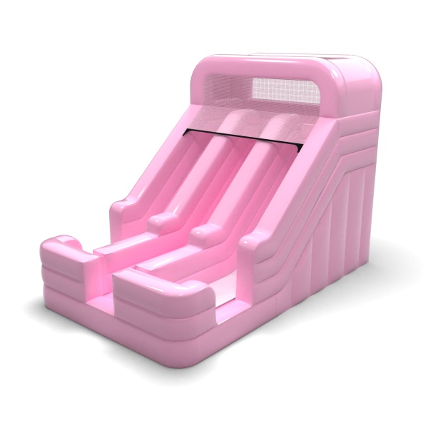 Scivolo gonfiabile doppio mini - rosa cipria