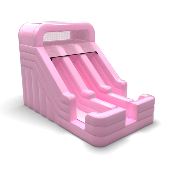Scivolo gonfiabile doppio mini - rosa cipria