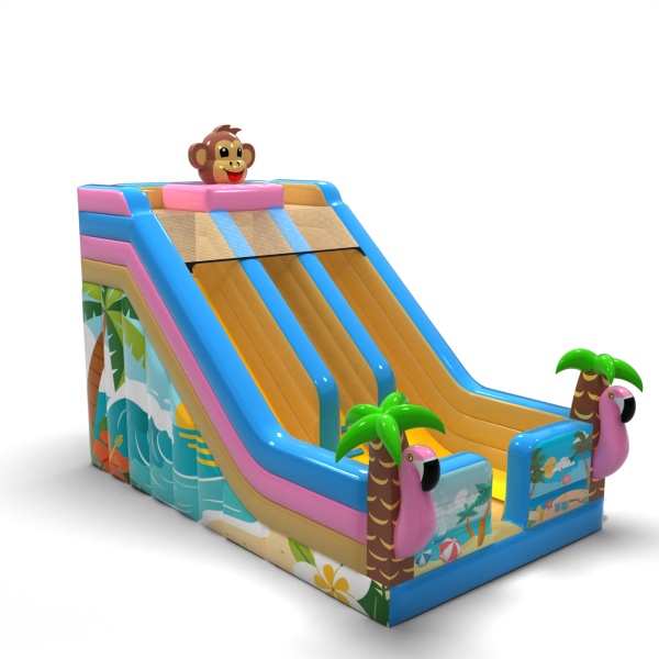 Scivolo gonfiabile doppio con stampa a tema hawaiano