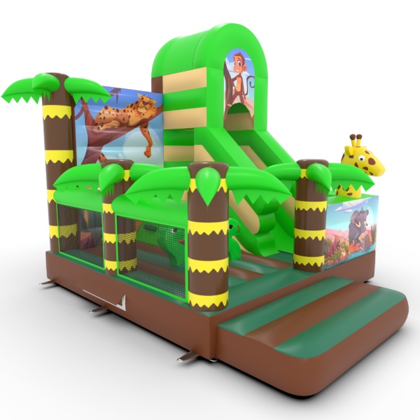 Gonfiabile con scivolo combo safari