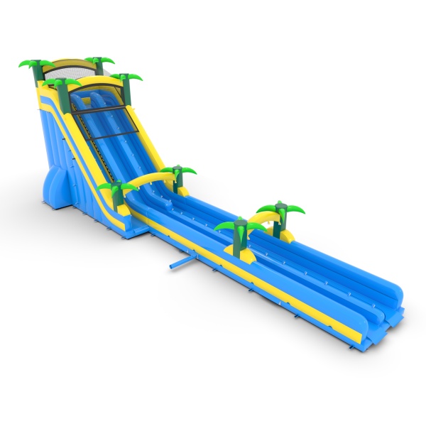 Scivolo gonfiabile doppio acquatico Tropicale - 23,4 m