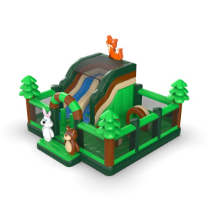 Parco giochi gonfiabile 6x6 a tema foresta