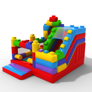 Gonfiabile con scivolo - Combo di blocchi colorati